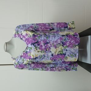 Liz Claiborne Purple Floral Blouse